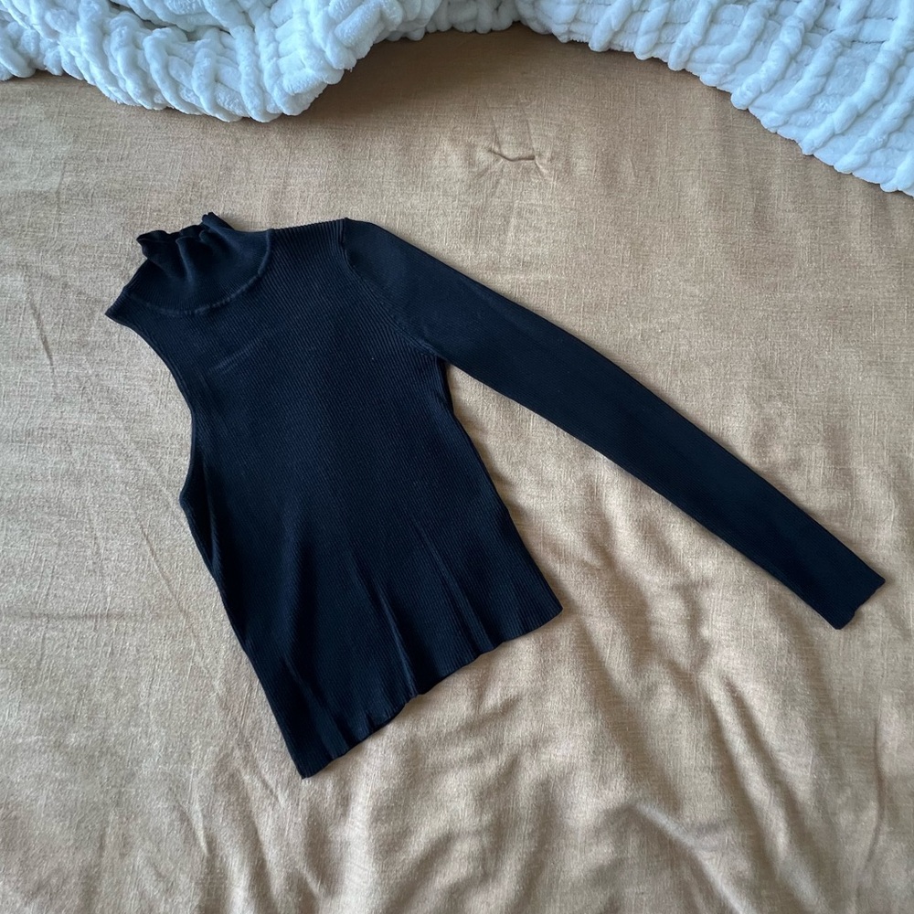 Asymmetrical Mock Turtle Neck